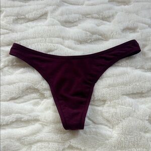 Victoria's Secret Burgundy High-Leg Thong Panty S